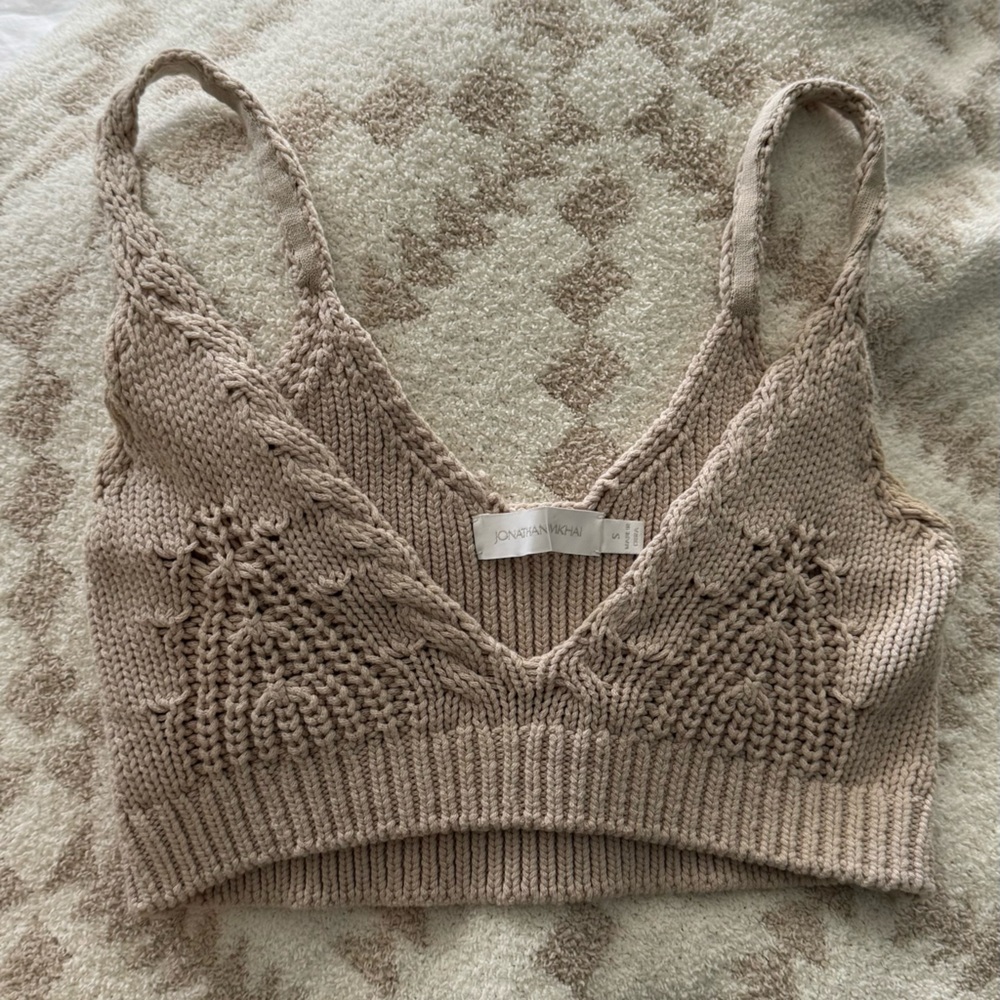 Jonathan Simkhai knit Beige Crop Top